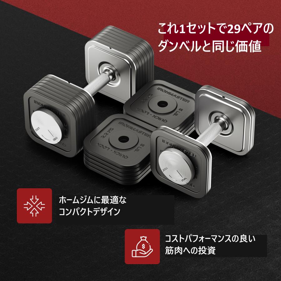 Ironmaster］ クイックロックダンベル68kgセット──ロックが緩む心配