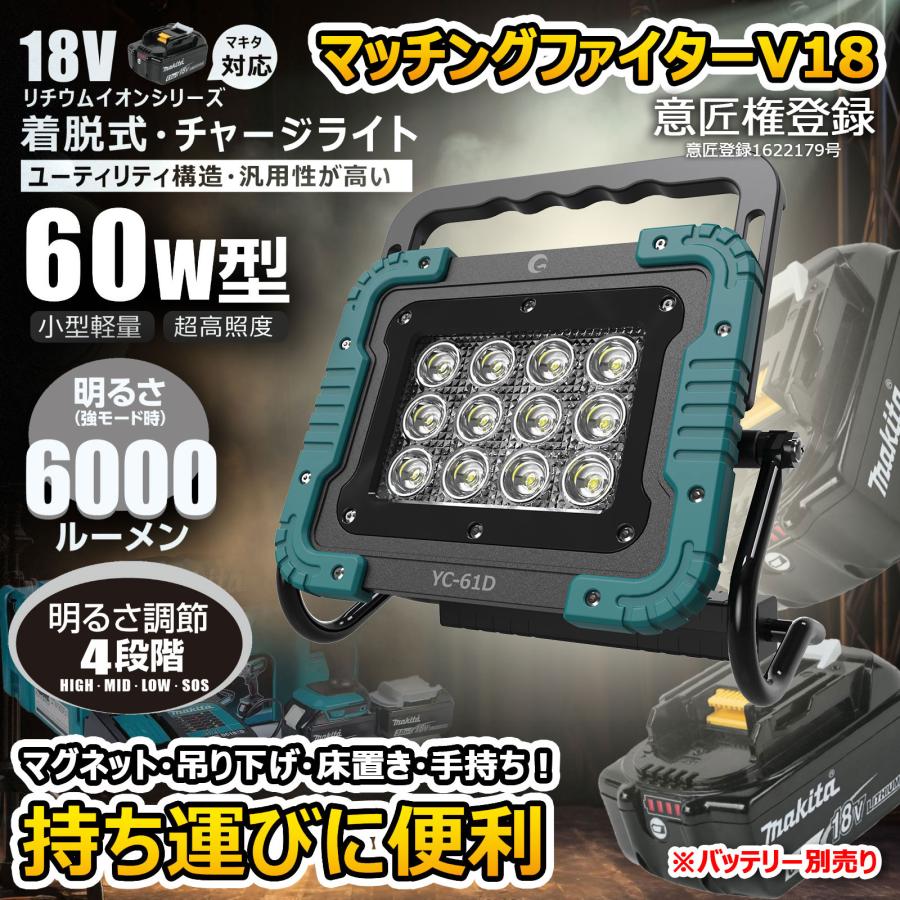 GOODGOODS（グッド・グッズ） SALE 60W LEDワークライト 6000lm マキタ
