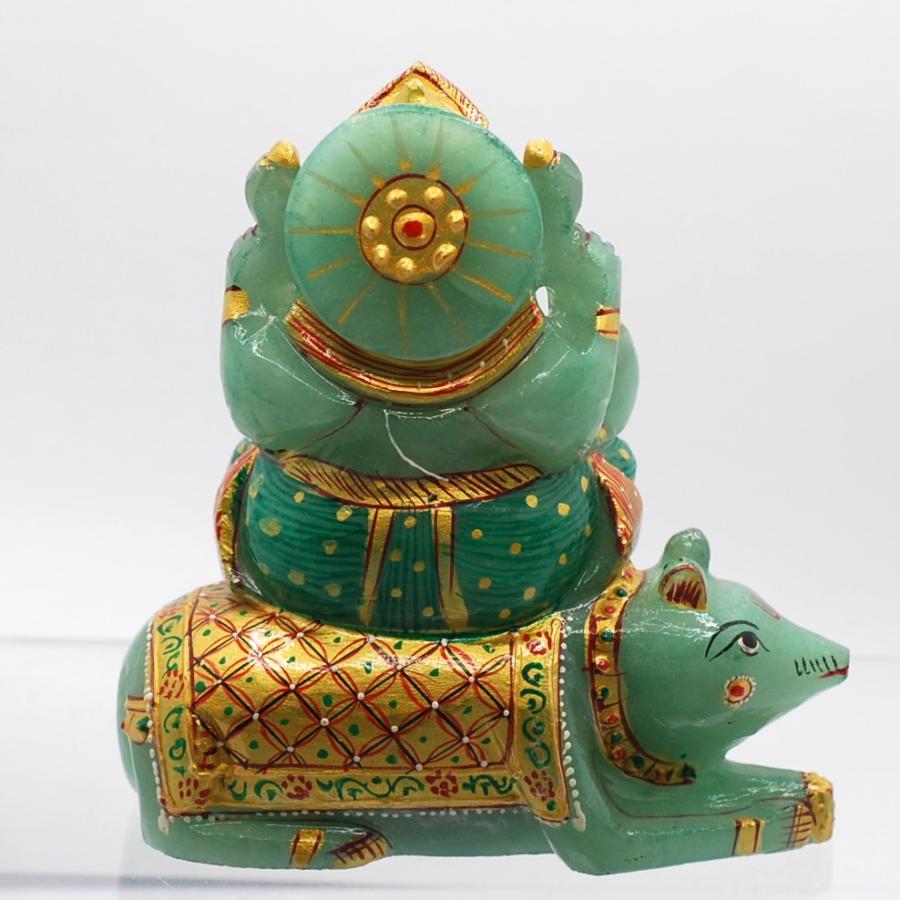 グリーアベンチュリン☆ネズミの乗ったガネーシャ神様