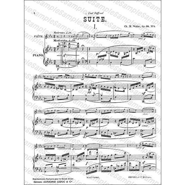 楽譜 ヴィドール／組曲 Op.34(HE18909／フルートとピアノ／輸入楽譜（T