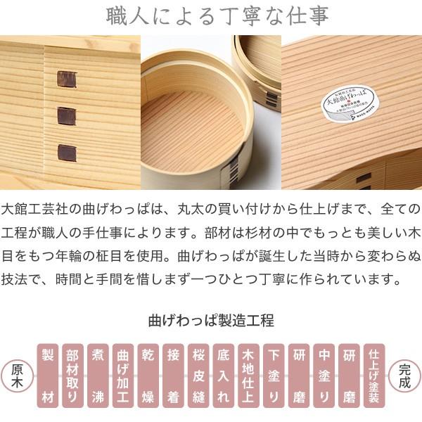 曲げわっぱ 二ツ重丸弁当 大館工芸社 わっぱ弁当 秋田 弁当箱 ランチ