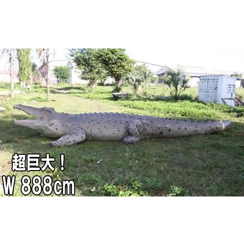 巨大クロコダイル リアル 実物大 大型 ワニ 大きい 動物 爬虫類 置物