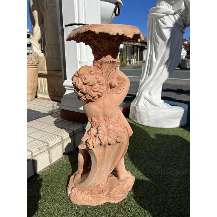 イタリア製 テラコッタ エンジェル オブジェ 置物 高さ68cm 素焼き