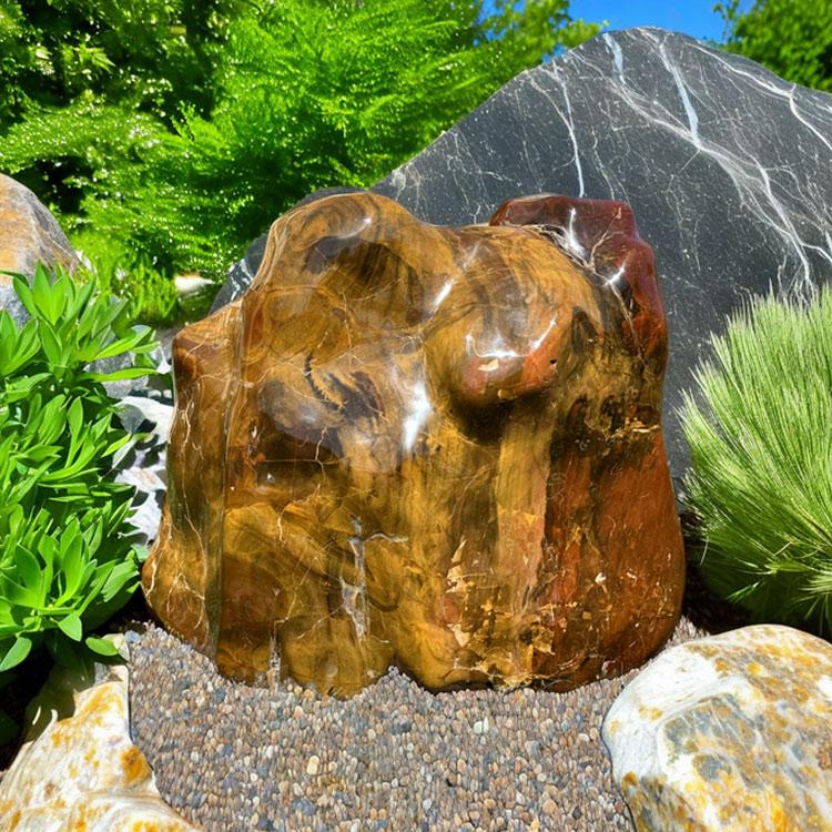 赤石 磨き 鑑賞石 庭石 銘石 ジャスパー 希少 大きい 天然石 景石 和風