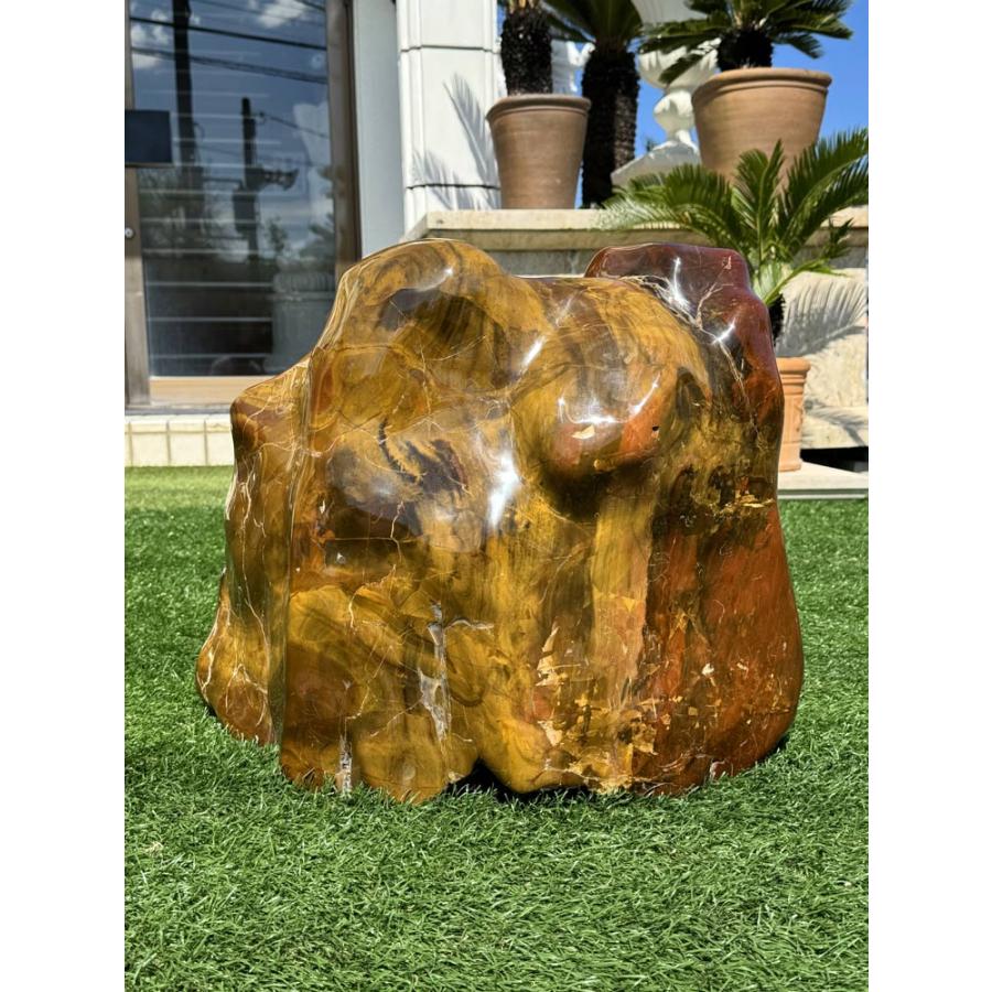 赤石 磨き 鑑賞石 庭石 銘石 ジャスパー 希少 大きい 天然石 景石 和風