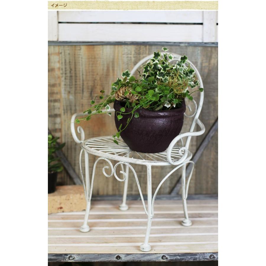 ガーデニング雑貨 アンティーク チェア型 フラワースタンド 花台