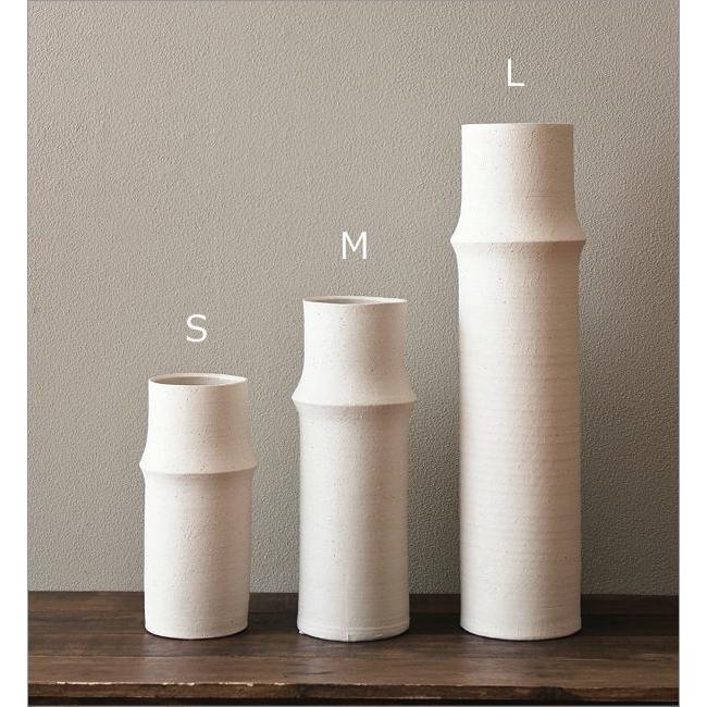 花瓶 花びん 陶器 おしゃれ フラワーベース 竹 デザイン 枝物 円柱 筒