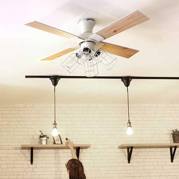 シーリングファン ライト シーリングライト 4灯 LED電球 対応 リモコン