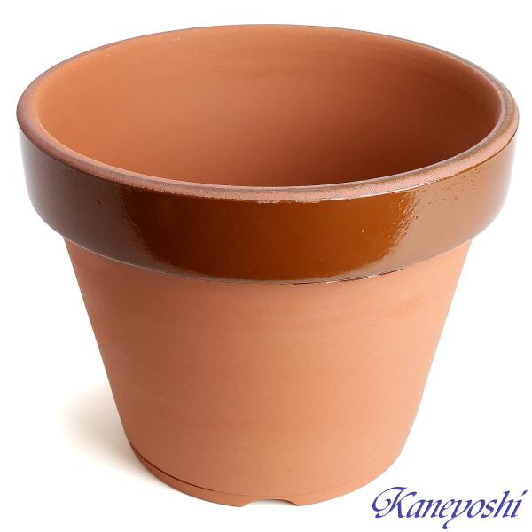 植木鉢 おしゃれ 安い 陶器 サイズ 31cm ダ温鉢 深 10号 レンガ色 室内