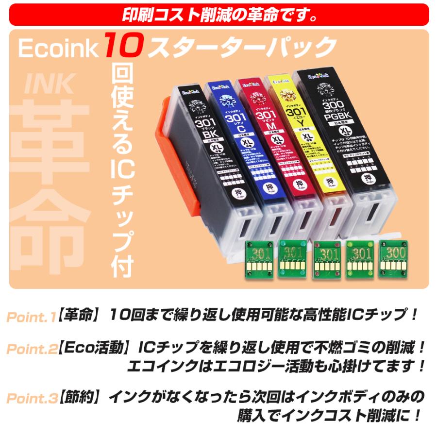 エコインク キヤノン プリンターインク BCI-301+300 / 5MP 大容量 5色