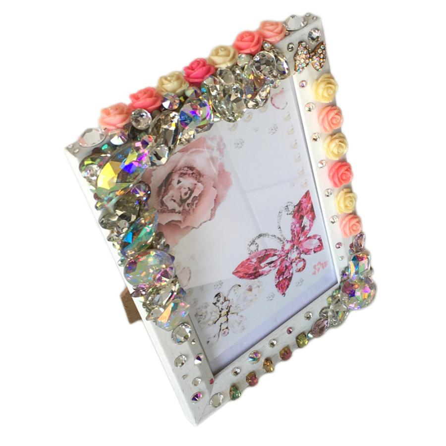 極上！スワロフスキーとビジューの姫盛りフォトフレーム 写真立て by