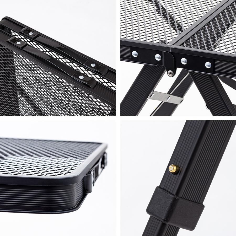 アウトドアテーブル 折りたたみ メッシュ 高さ調節 耐荷重50kg