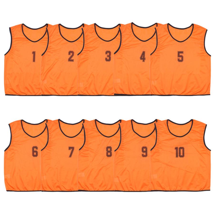 ビブス 10枚セット 番号入り 大人用 Lサイズ 1番〜10番 ゼッケン