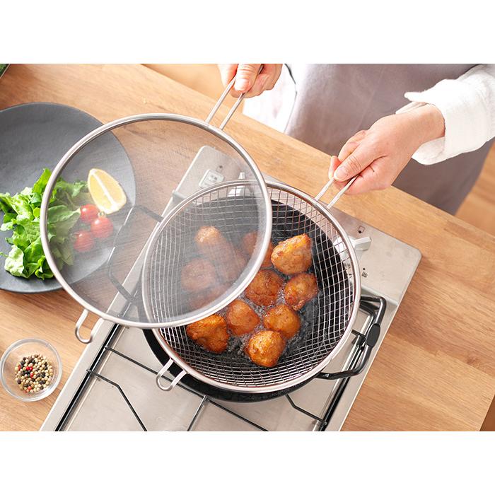 la base（ラバーゼ） 鉄揚げ鍋 28cmセット LB-099 油はね防止ネット