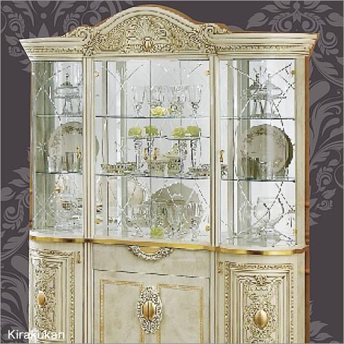 イタリア家具 レオナルド キャビネット4ドア 飾り棚 組立式 輸入家具