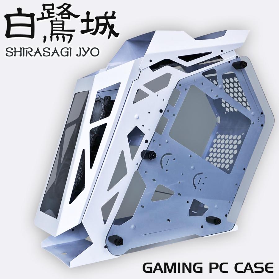 PCケース 【 白鷺城 】 白 RGBファン4基 水冷対応 ゲーミング MicroATX