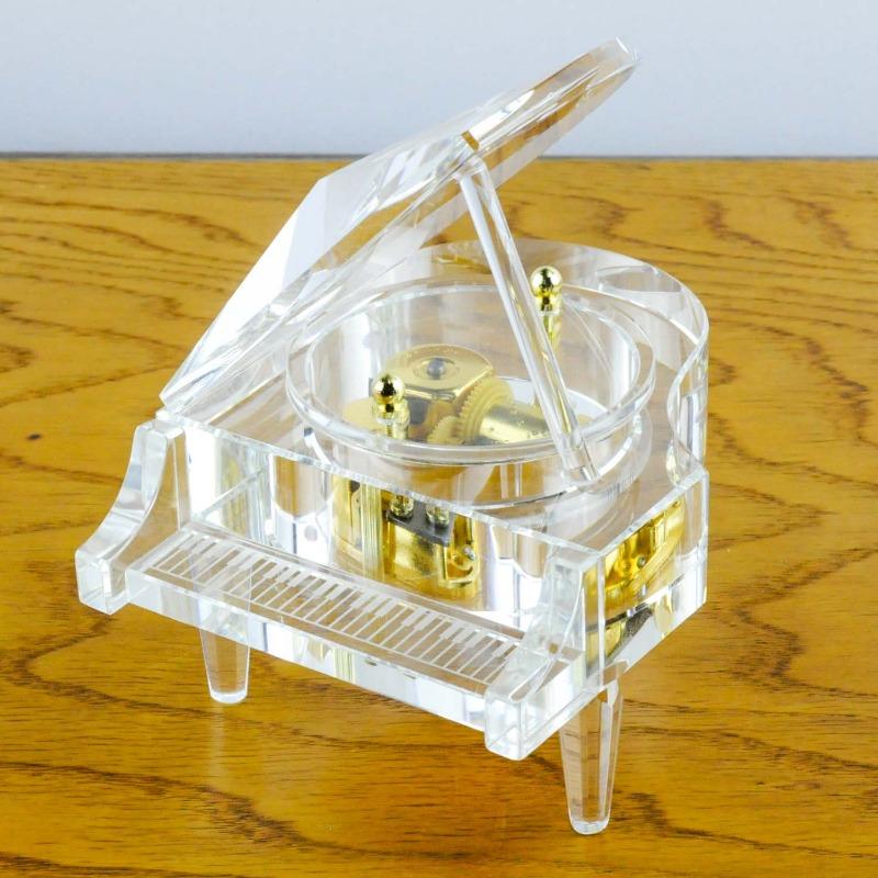 18弁オルゴール用 クリスタルガラス グランドピアノケース : 榎屋