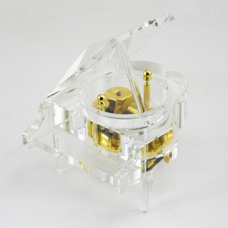 18弁オルゴール用 クリスタルガラス グランドピアノケース : 榎屋