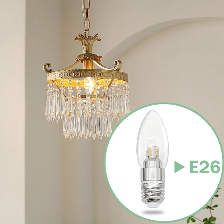 シャンデリア電球 LED透明電球 E12 E14 E17 E26 燭台電球 クリア 40W形