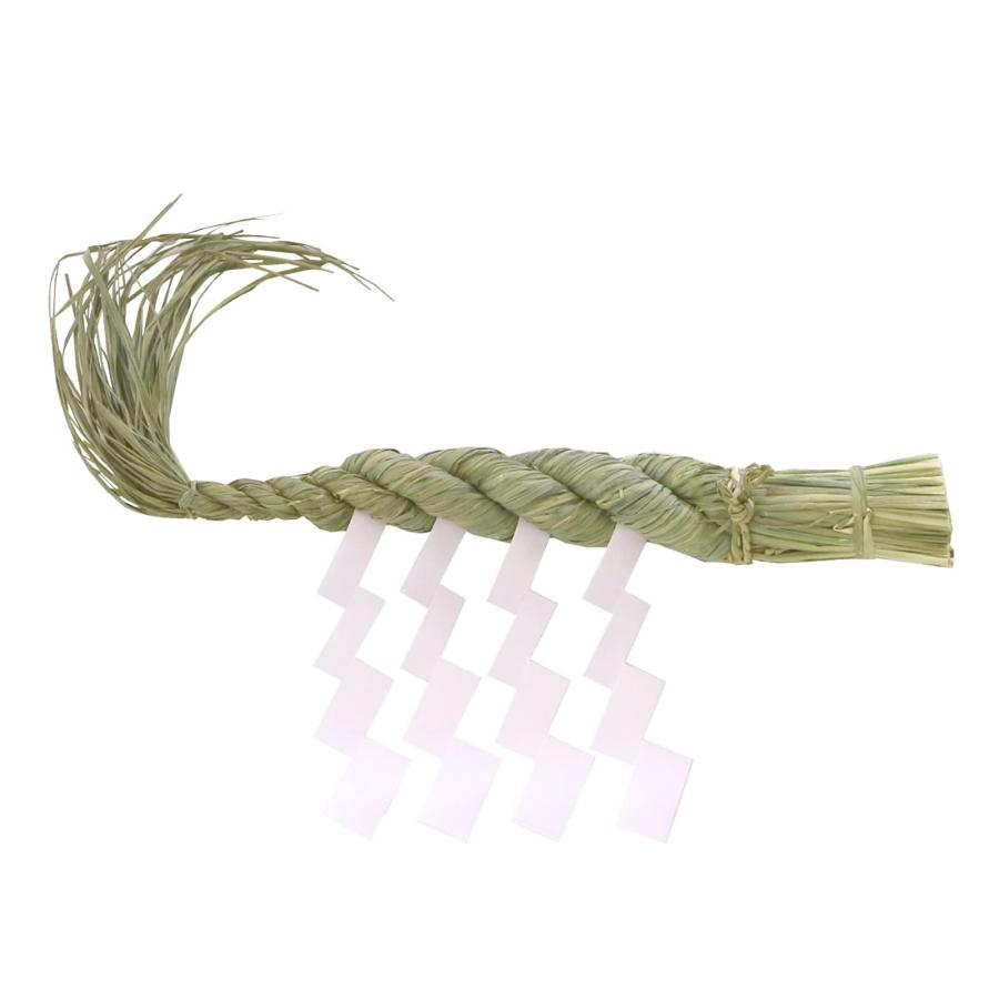 山一商店 正月飾り しめ縄 1尺 白タレ 水引付 K-42116 : Earth