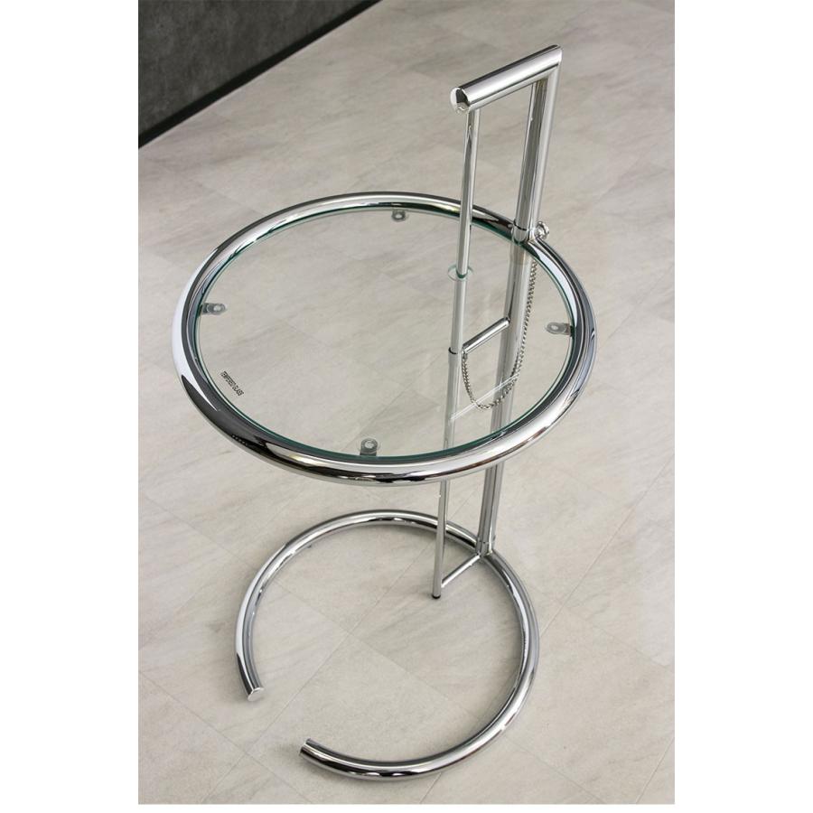 サイドテーブル ガラステーブル エンドテーブル アイリーングレイ