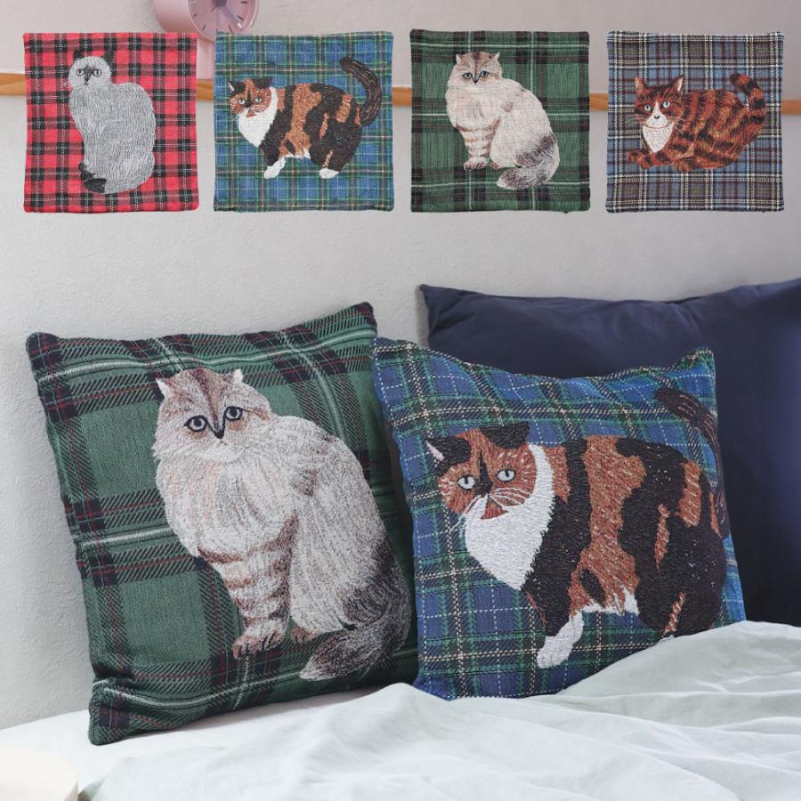 松尾ミユキ クッションカバー（猫柄）｜Cushion cover 45×45cm