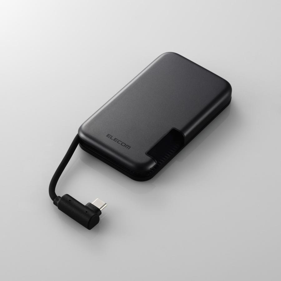 ELECOM（エレコム） 外付け SSD iPhone向け ケーブル一体型 収納式 外