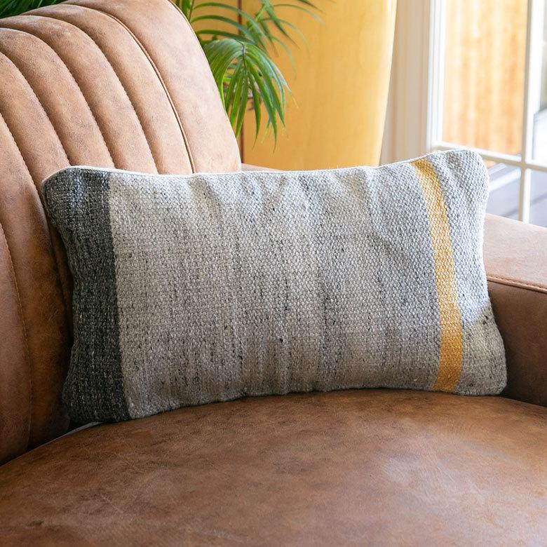 クッションカバー キリム柄 30x50cm ボーダー柄 インド 長方形 横長