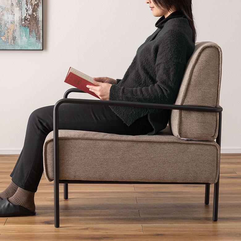 東谷 ラウンジ チェア ソファ 座面高 40cm 1P 一人 1人 用 肘 付き