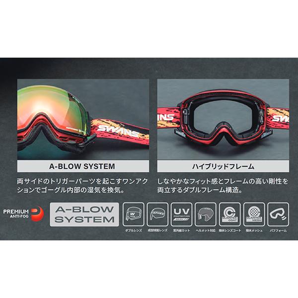 SWANS（スワンズ） ラスト1点 レッド 送料無料 スノーゴーグル ROVO