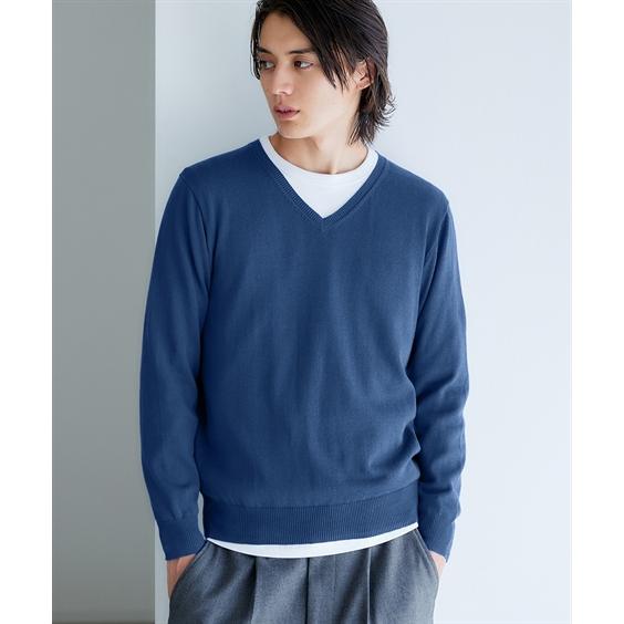 ニッセン（nissen） ニット Vネック セーター 洗える 綿100