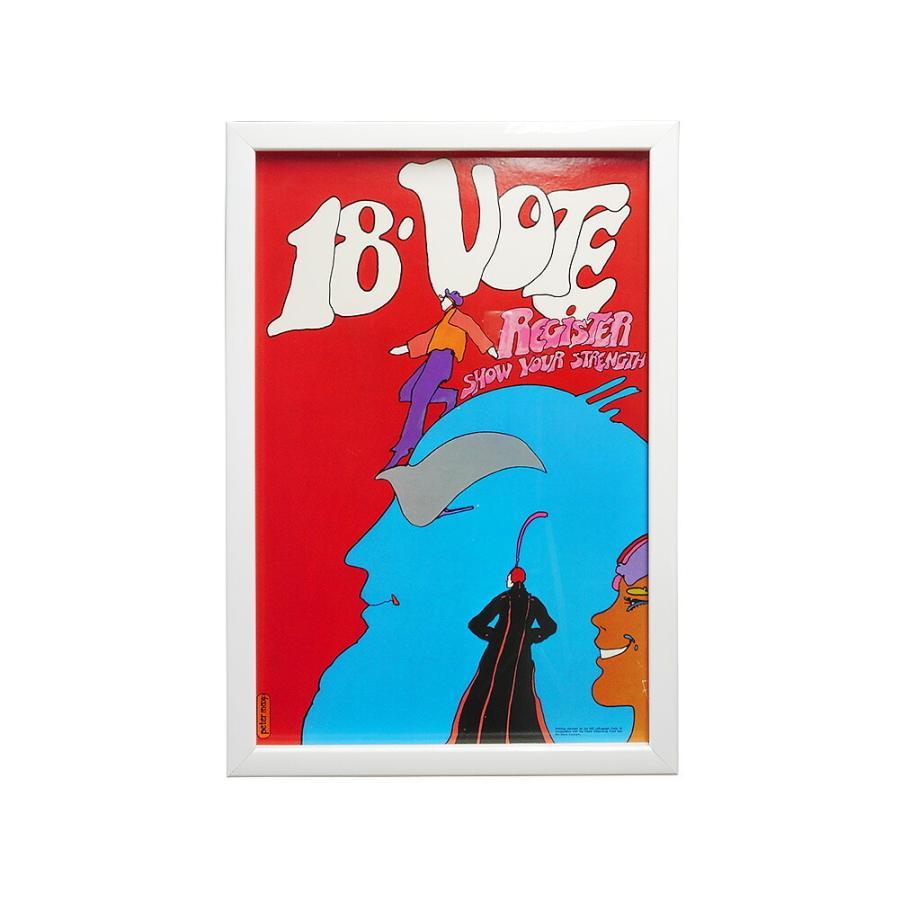 ピーター・マックス Vote 18 大統領選挙 オリジナルポスター 1972年