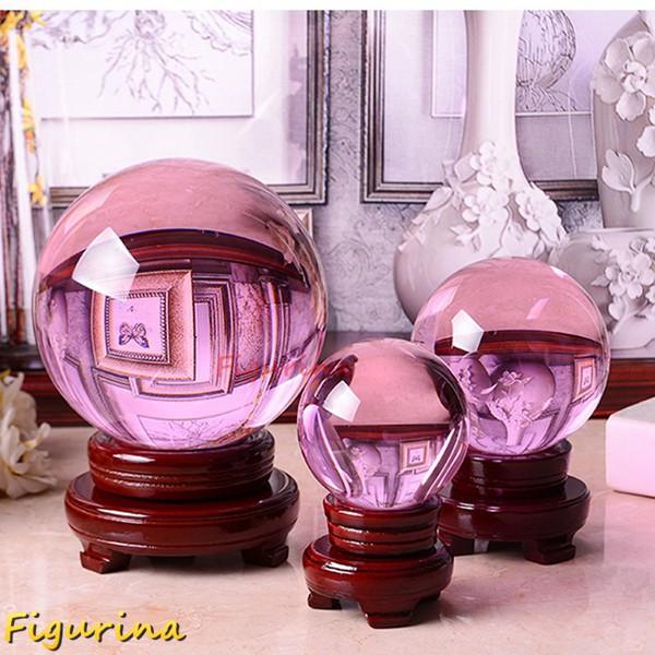 水晶玉 クリスタルボール 4cm-15cm ガラス玉 ローズクォーツ 台座付き