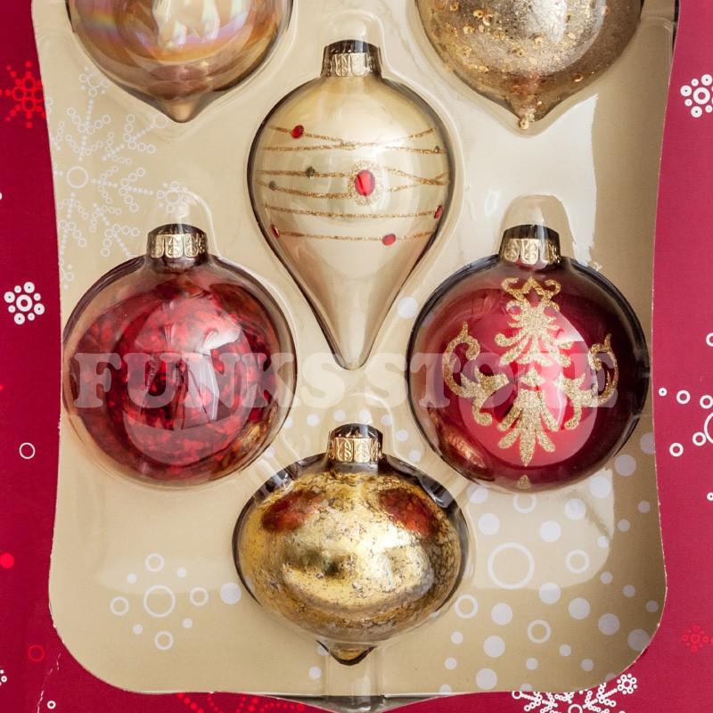 クリスマス オーナメント 飾り ボール 10個セット ガラス 10種類