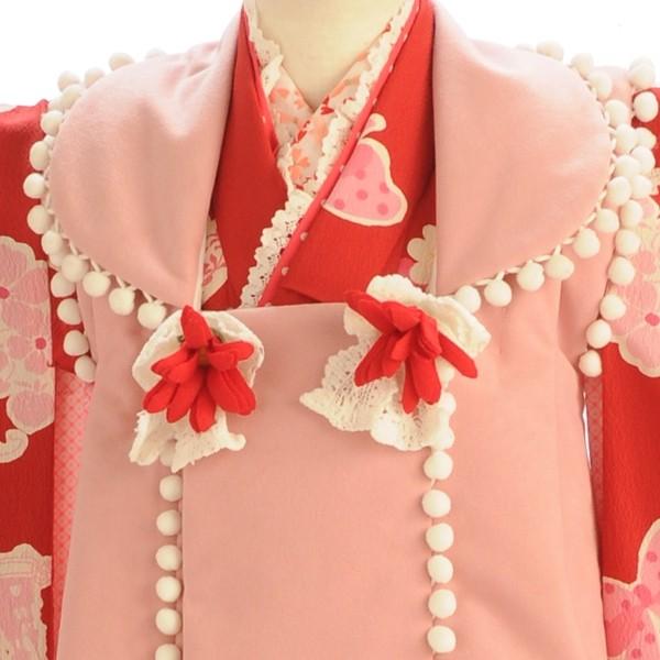 七五三 女の子 着物 レンタル 3歳 被布 SEIKO 赤シンデレラ城（松田