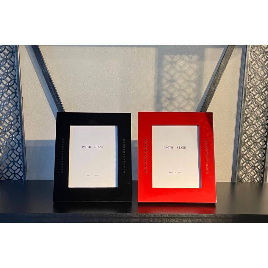 会津 フォトスタンド（大）スクウェア フォトフレーム カシュー塗 会津