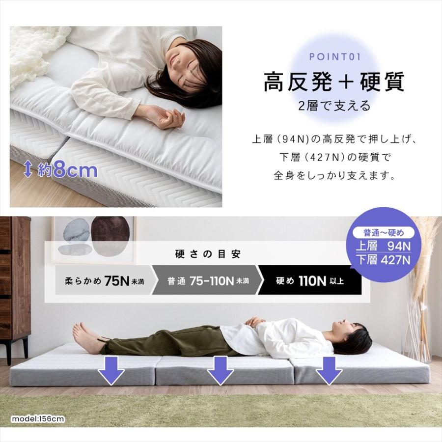 高反発＋硬質マットレス マットレス シングル 厚み約8cm 二層構造