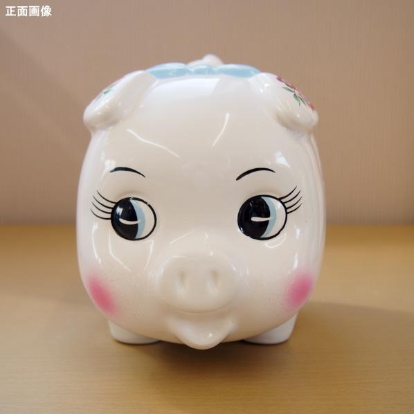 貯金箱 ブタ 陶器製 ブタの貯金箱 規格 大 日本製 手描き色付け