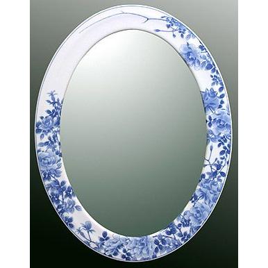 鏡 ミラー 壁掛け鏡 ウオールミラー（有田焼 伊万里焼 陶器 磁器）：yt