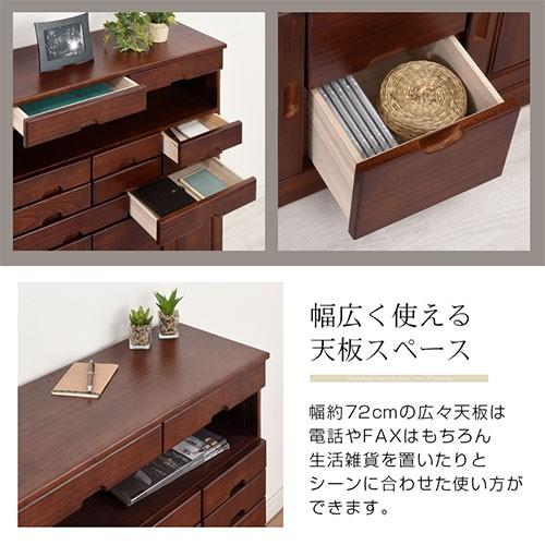ぼん家具 チェスト タンス 収納 電話台 キャスター付き fax台 木製 桐