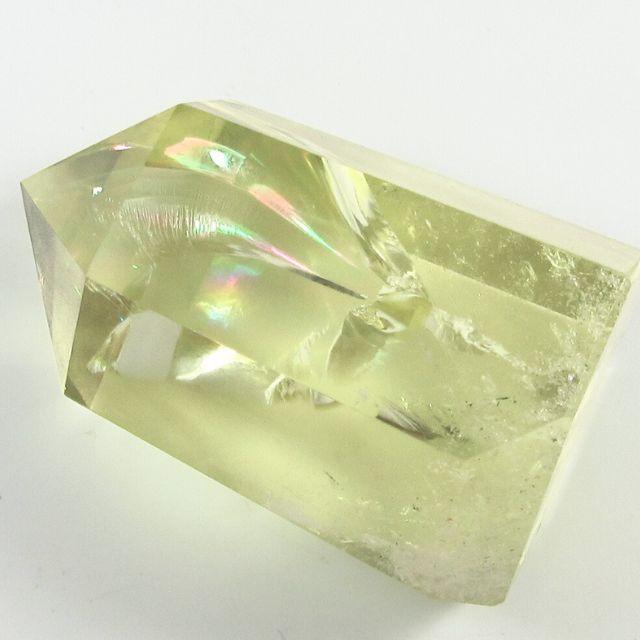 シトリン 黄水晶 ポイント 置物 六角柱 レインボー水晶 虹入り水晶 高