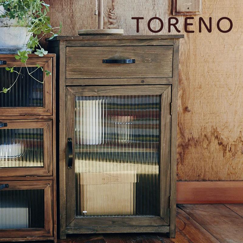 東谷 トレノ ガラスキャビネット CCR-108 アンティーク ガラス 扉付き