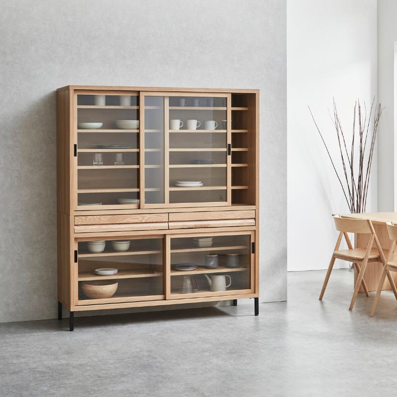 河口家具製作所 キャビネット カップボード 150cm ダイニングボード