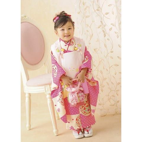 七五三 レンタル 着物 3歳 被布 女の子 フルセット 被布セット レトロ