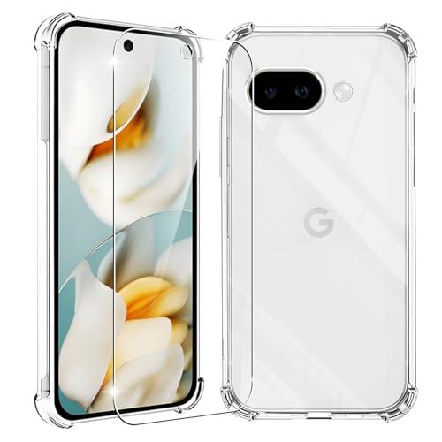 対応 Google Pixel 9A ケース クリア 黄変防止 + 9a ガラスフィルム