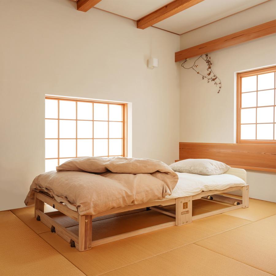 軽量 折りたたみベッド- 桐らくね プレミアム24 【日本製】組立不要