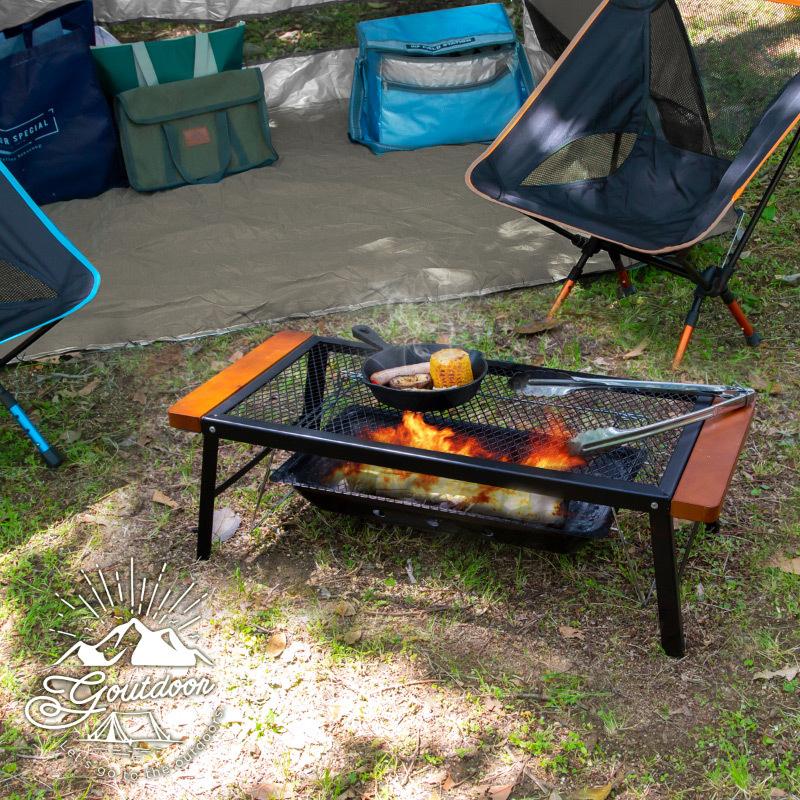 グリルスタンド テーブル キャンプ アウトドア スチールテーブル