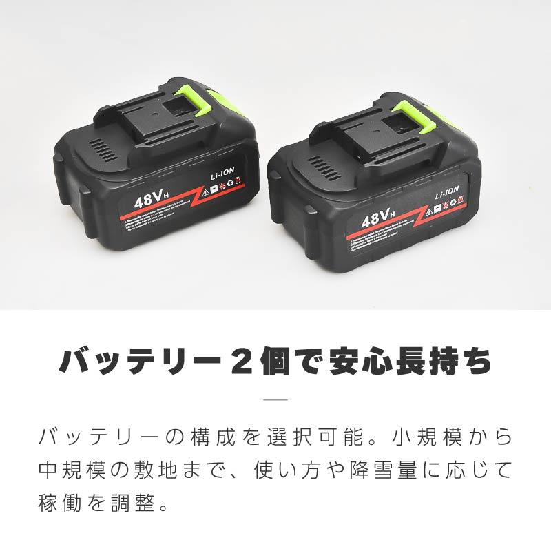 除雪機 家庭用 電動 充電式 バッテリー 2個付属 雪かき スコップ