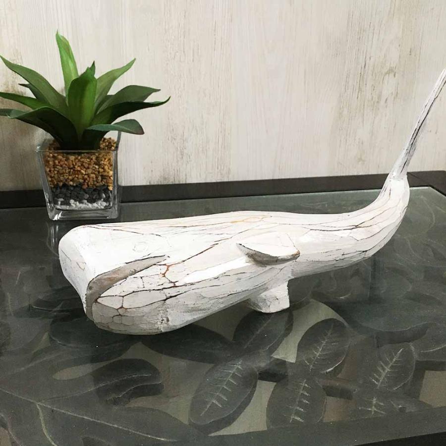 くじらのオブジェ 3体1セット 白鯨 木製 クジラの置物 鯨 白 ホワイト