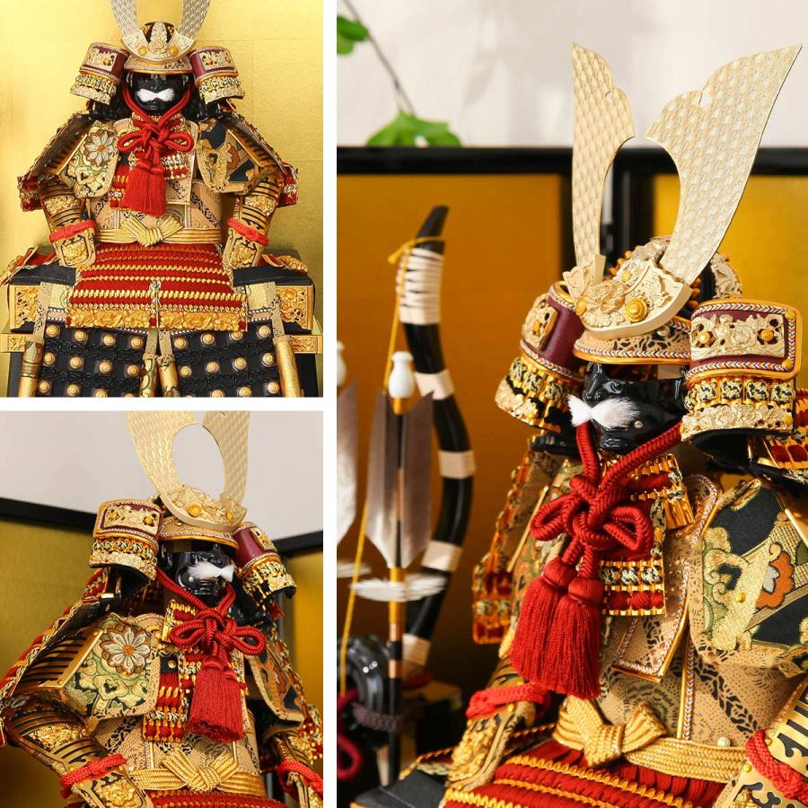 3/11まで☆全品P3倍＆クーポンあり】五月人形 鎧飾り 5号 華山 金屏風